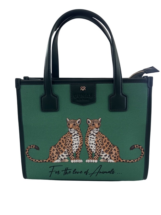 Gunas New York Handbags - GUNAS New York Oasis Green Leopard Vegan Canvas Bag NWT $195 Sold Out Online